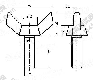 DIN 318-1999 蝶形螺钉 方翼