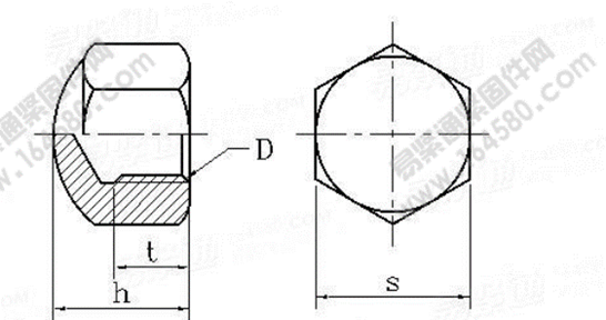 DIN 917-2000 矮型六角盖形螺母