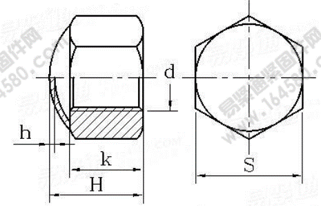 GB/T 802.4-2009 六角低球面盖形螺母