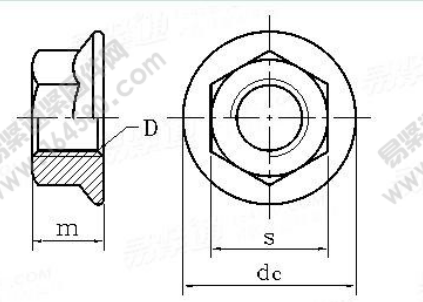 DIN 6923-1983 六角法兰螺母