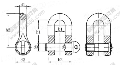 DIN 82101-1987 优质非合金钢D形直卸扣