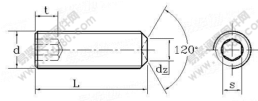GB /T 80-2007 内六角凹端紧定螺钉